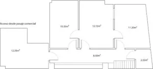 Plano de local comercial usado para el plan de seguridad